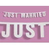 Svatební girlanda "JUST MARRIED" - bílá