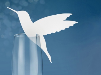 Ozdoba na skleničku - kolibřík - 10 ks